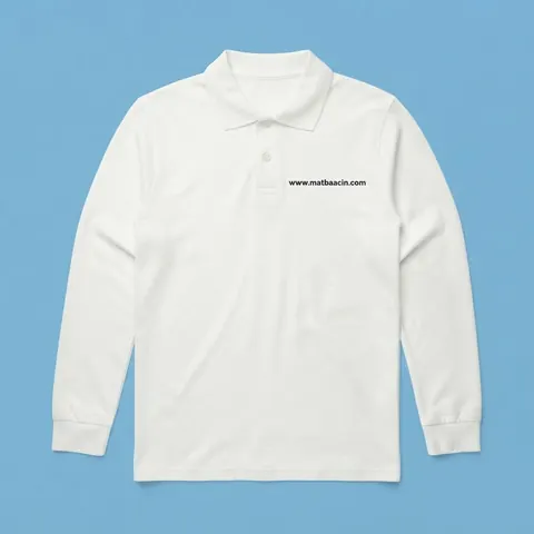 Uzun Kollu Polo Yaka T-Shirt Baskı